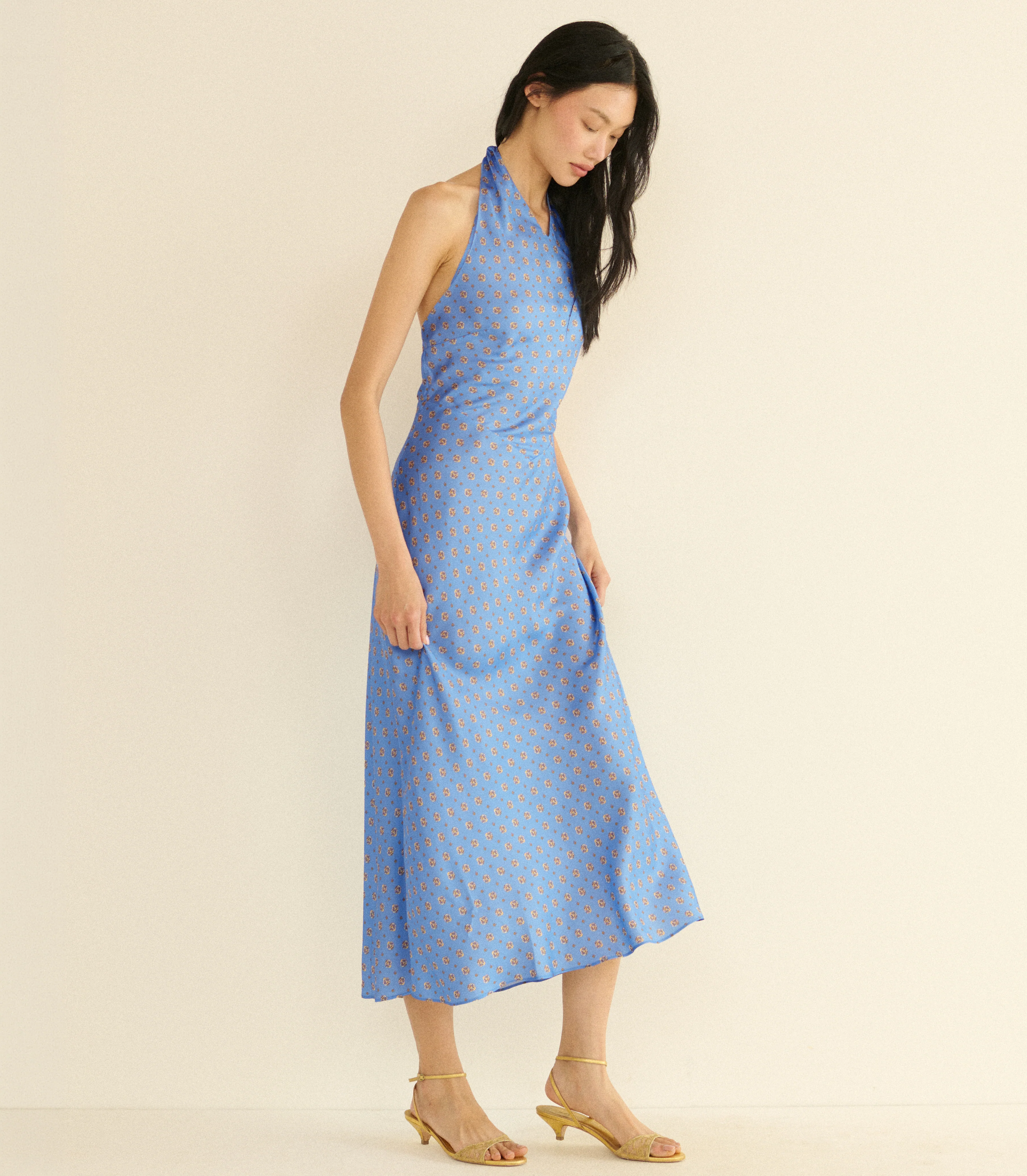 NOEMIE DRESS -- PERIWINKLE CADIZ FOULARD - Image 4