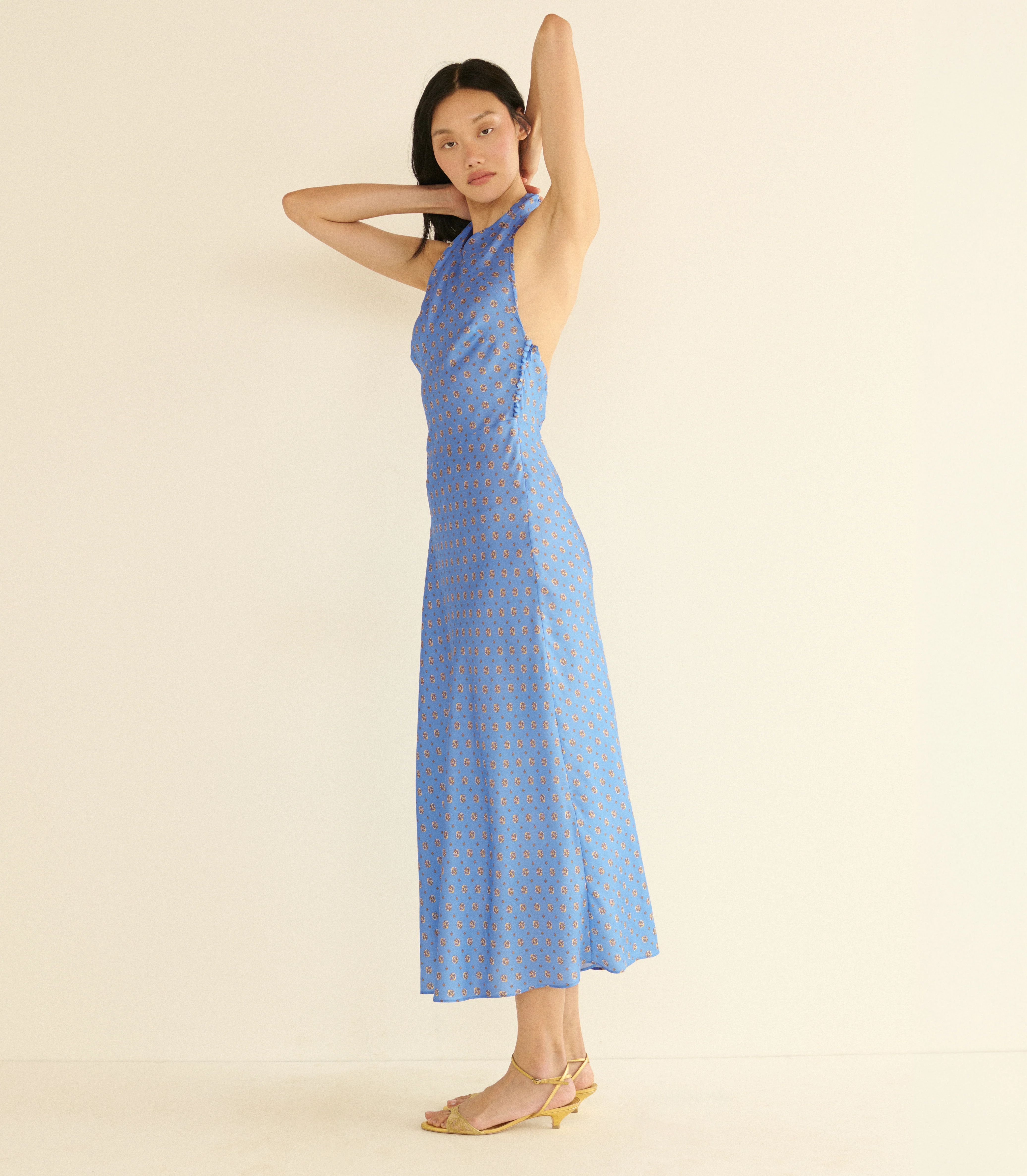 NOEMIE DRESS -- PERIWINKLE CADIZ FOULARD - Image 5