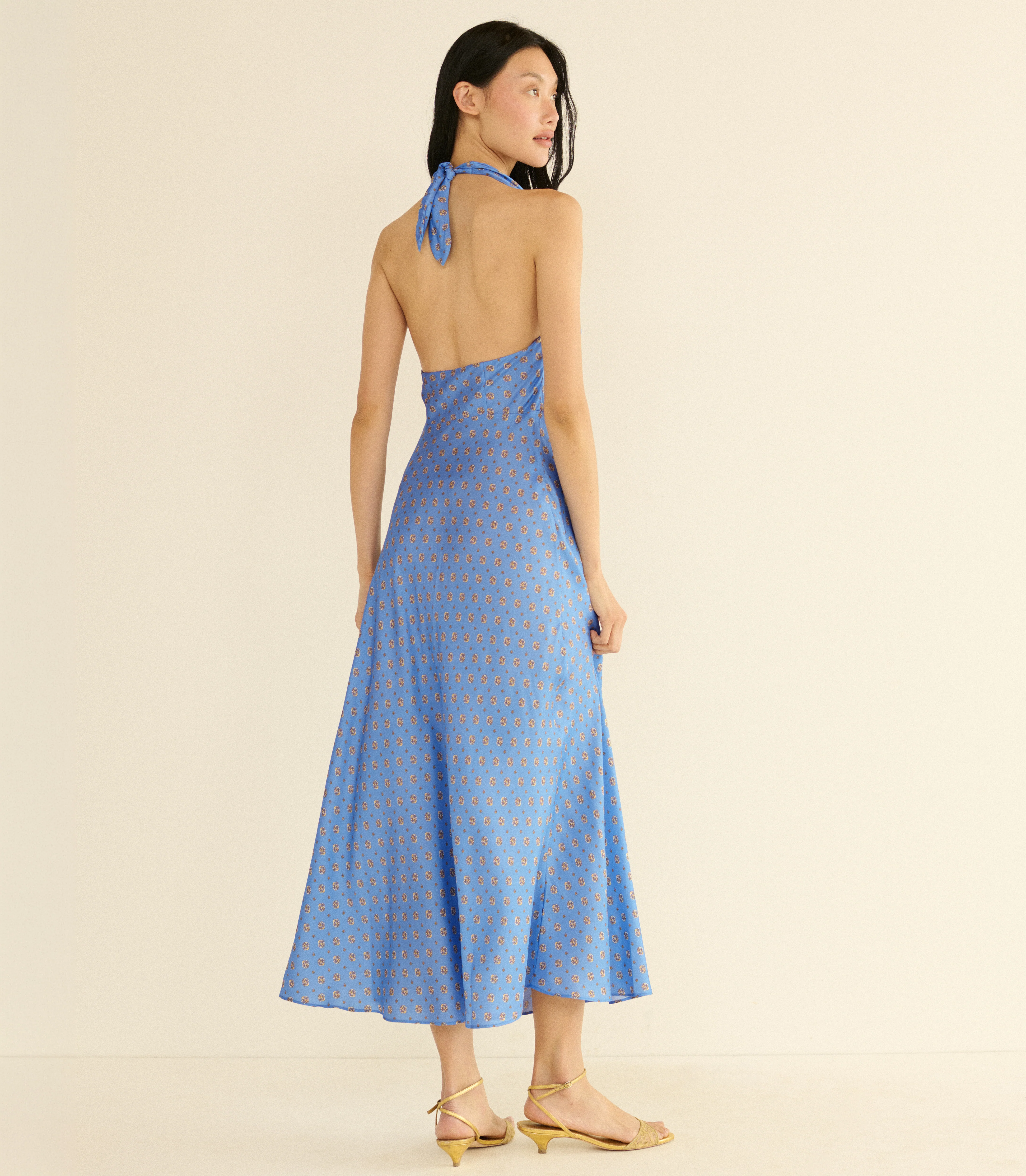 NOEMIE DRESS -- PERIWINKLE CADIZ FOULARD - Image 6