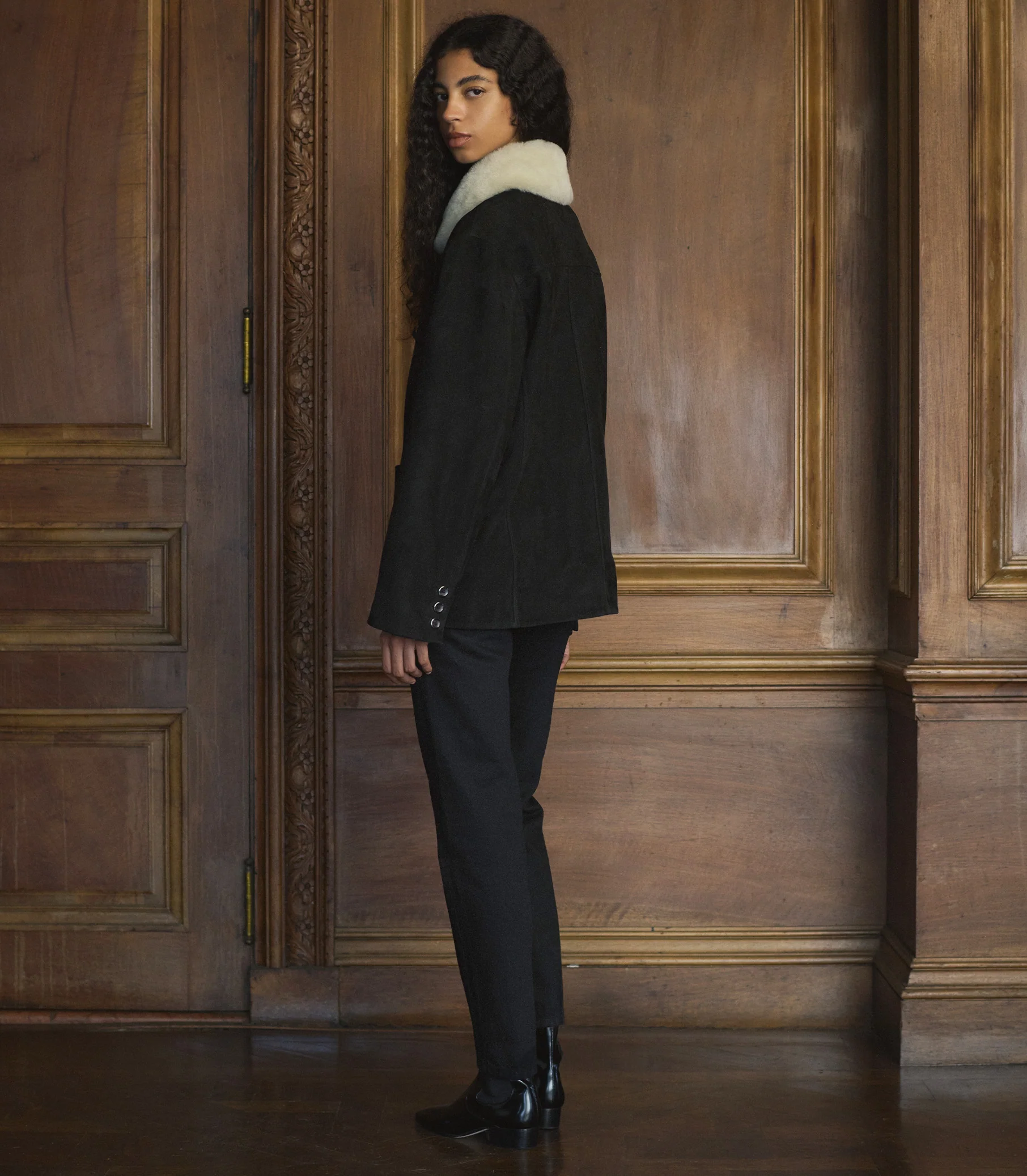 NOLAN SUEDE JACKET -- BLACK - Image 4