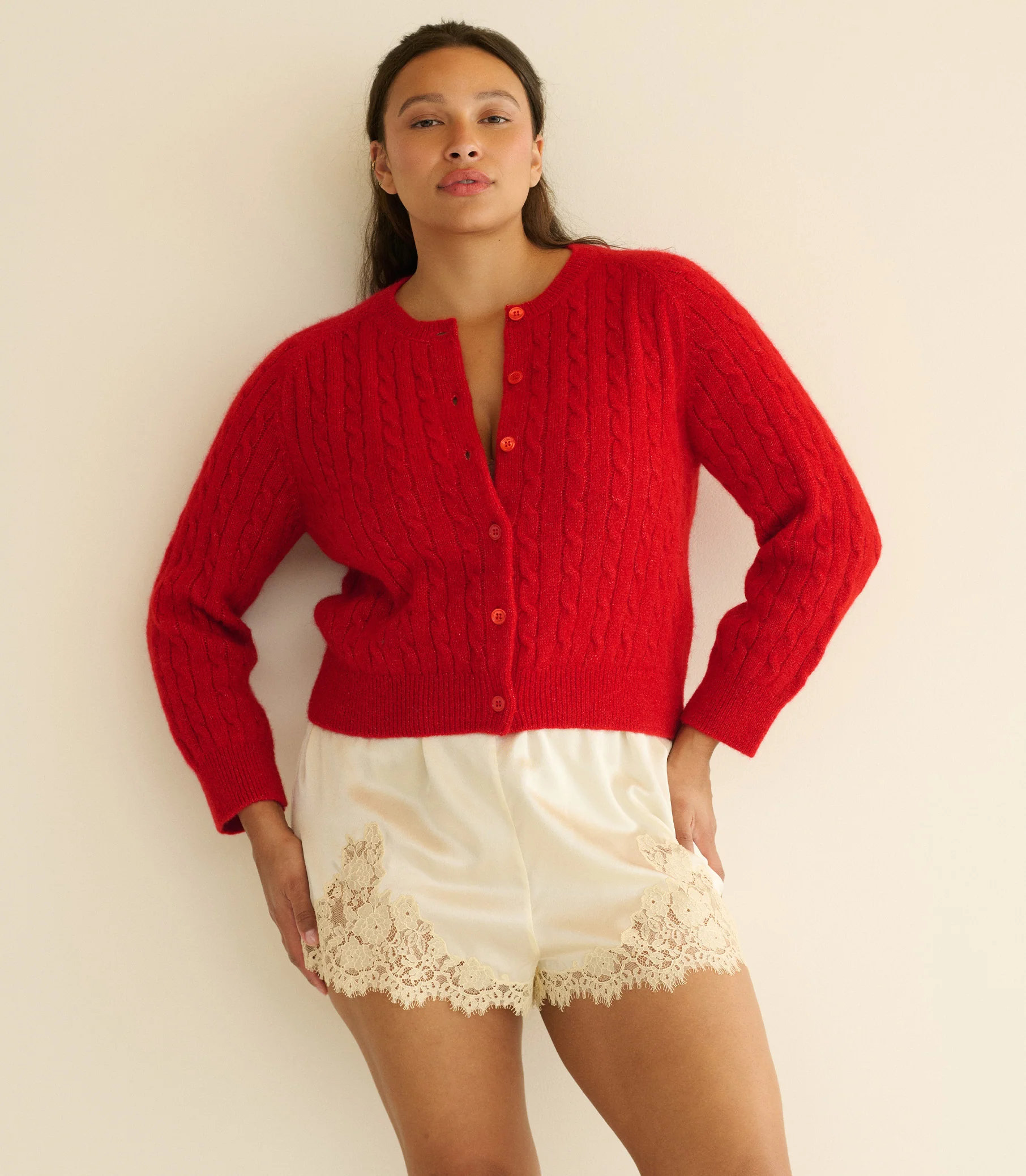 PENROSE CARDIGAN -- CERISE - Image 6