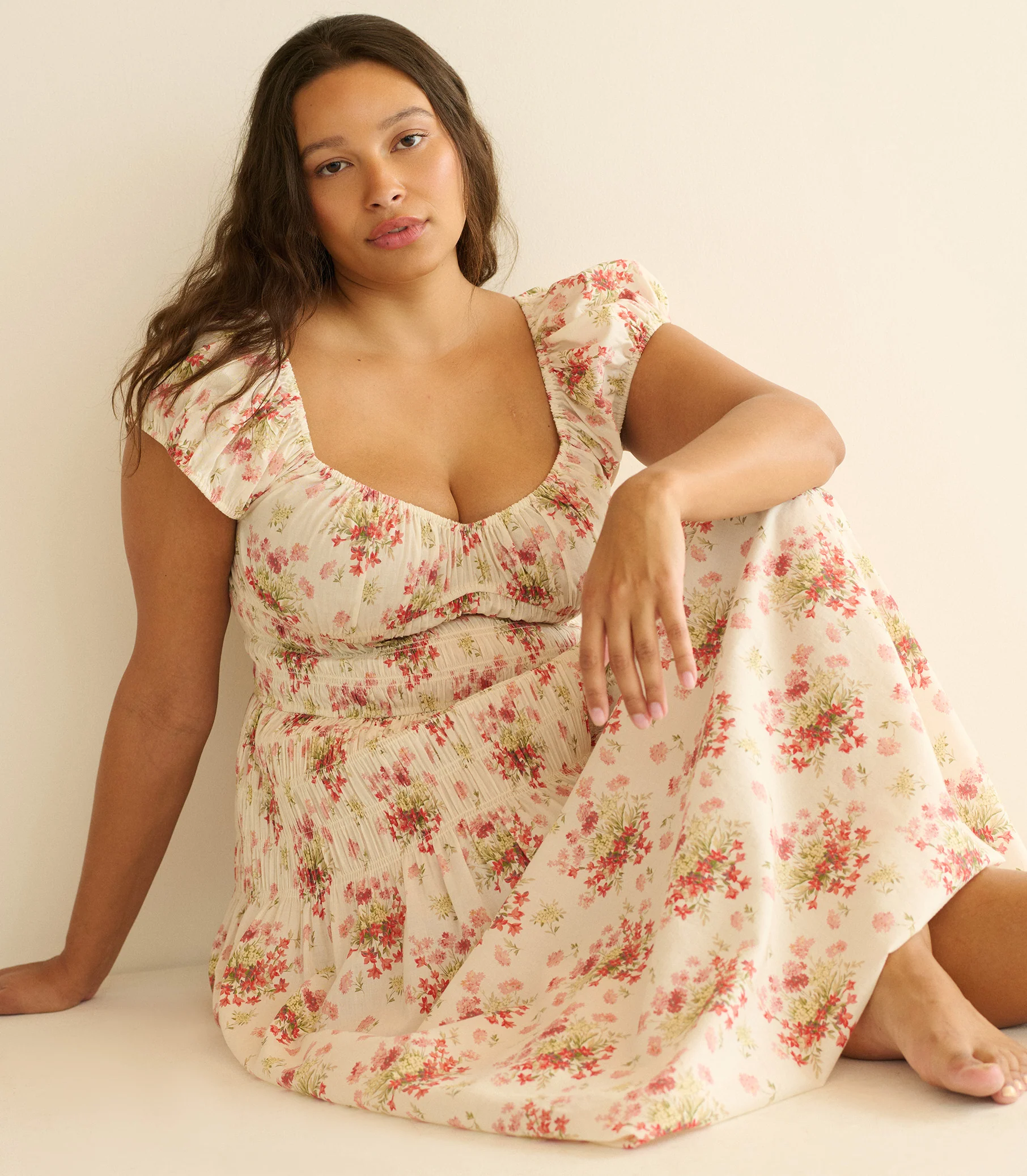QUINETTE DRESS -- IVORY LANTANA FLORAL - Image 6
