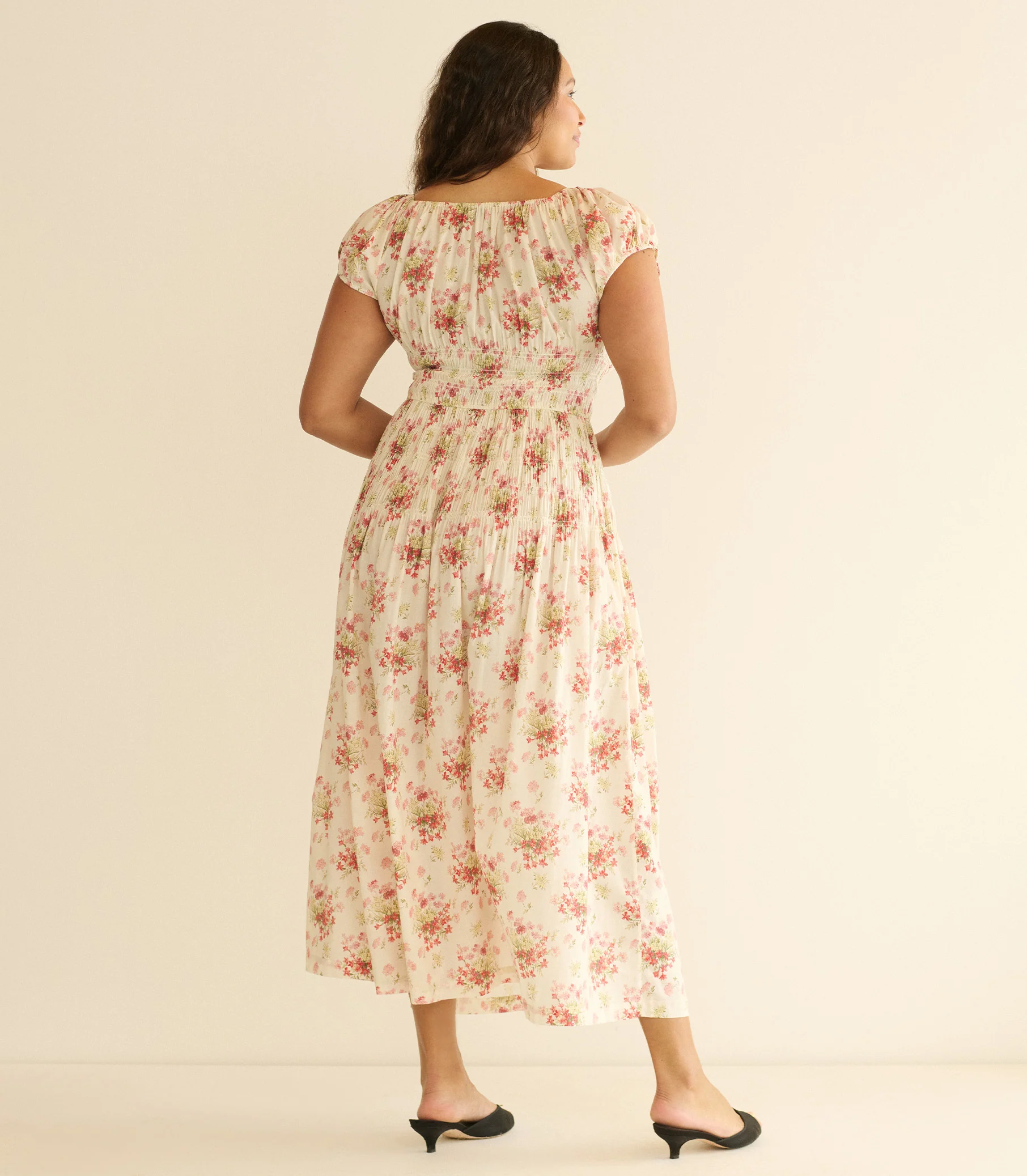 QUINETTE DRESS -- IVORY LANTANA FLORAL - Image 7