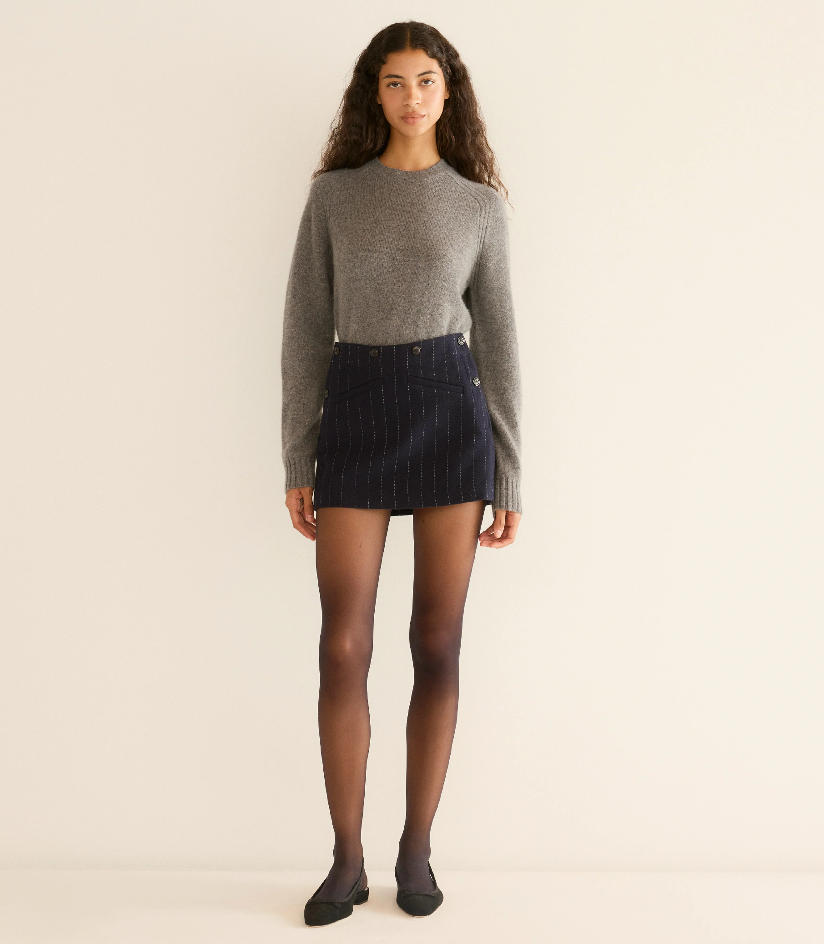 RAINA SKIRT -- MARIANNE PINSTRIPE - Image 3
