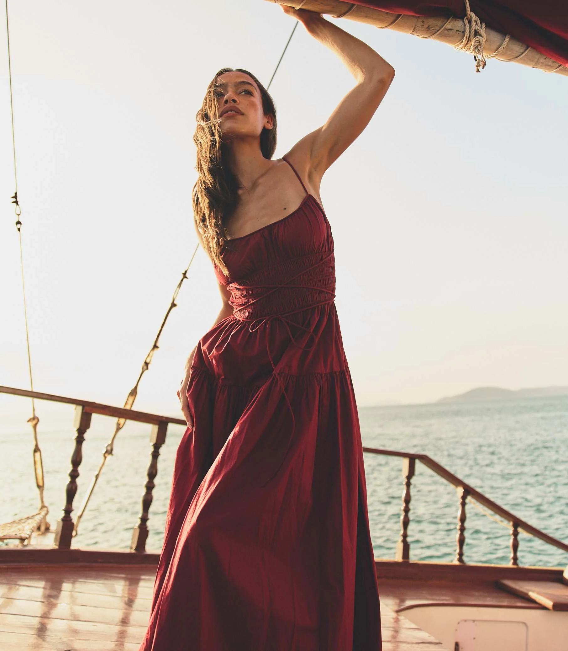 SAFIA DRESS -- DEEP RUBY - Image 2