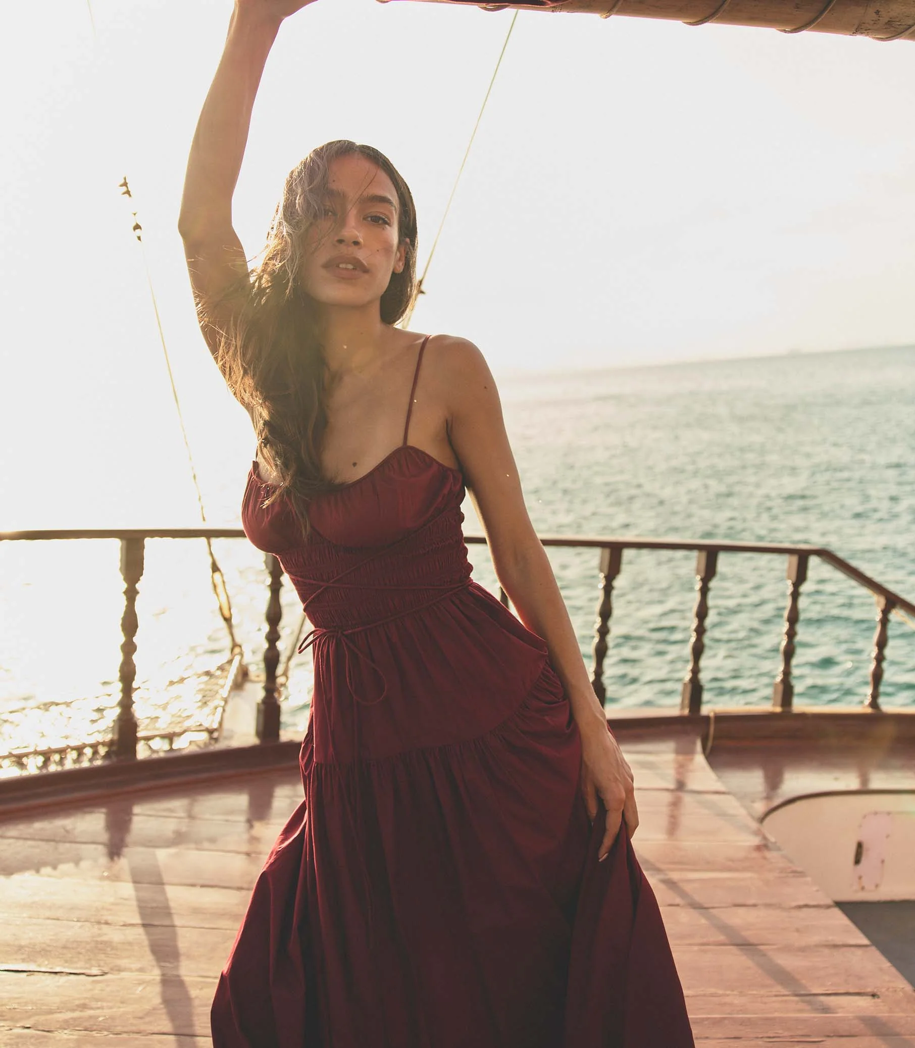 SAFIA DRESS -- DEEP RUBY - Image 3
