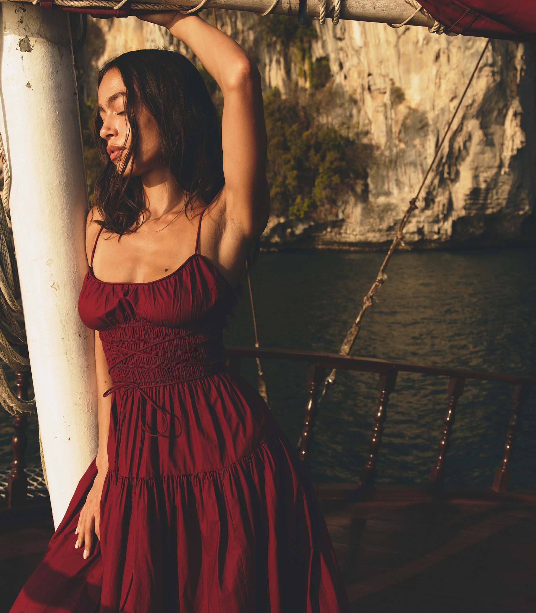 SAFIA DRESS -- DEEP RUBY - Image 6