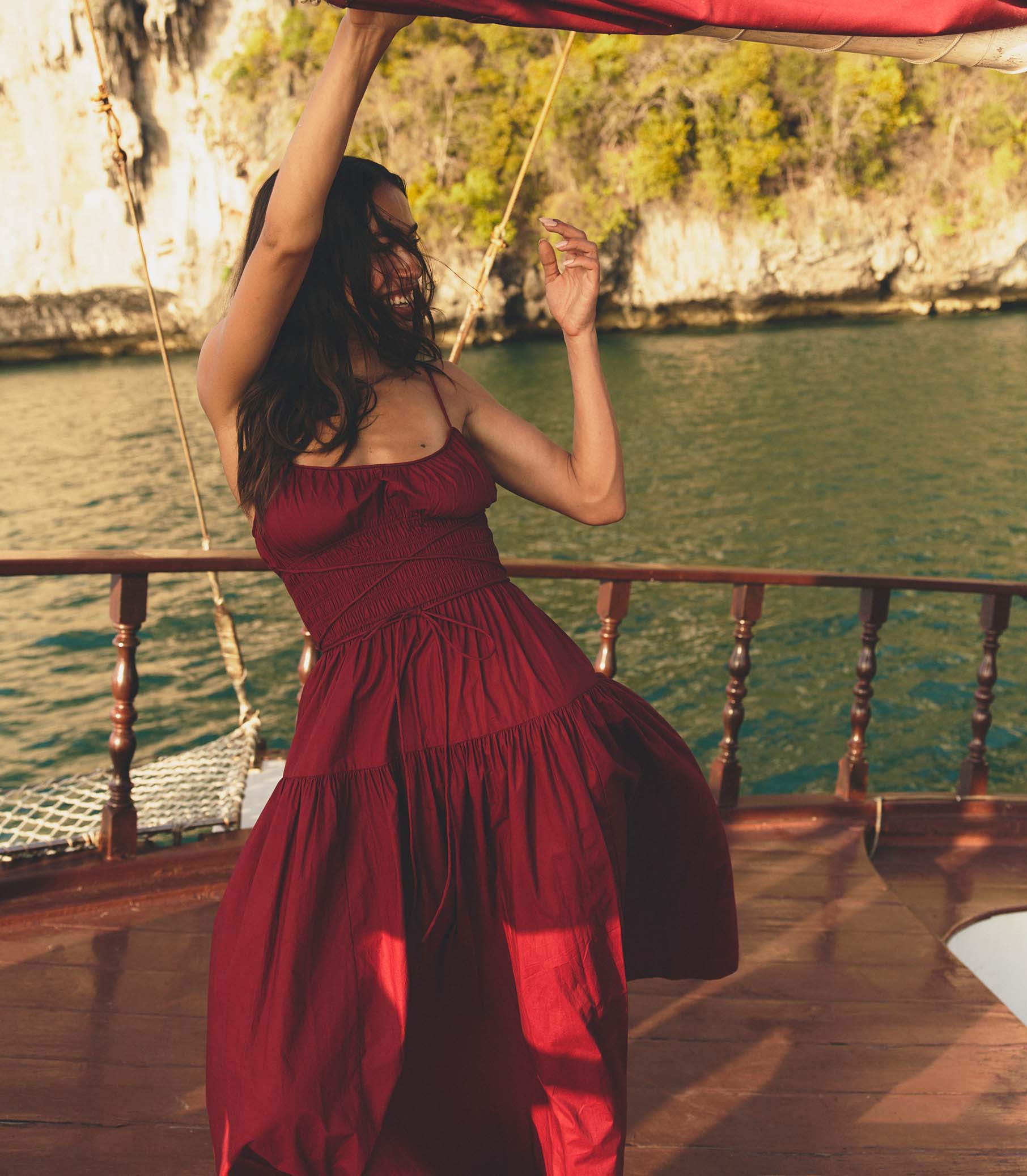 SAFIA DRESS -- DEEP RUBY - Image 9