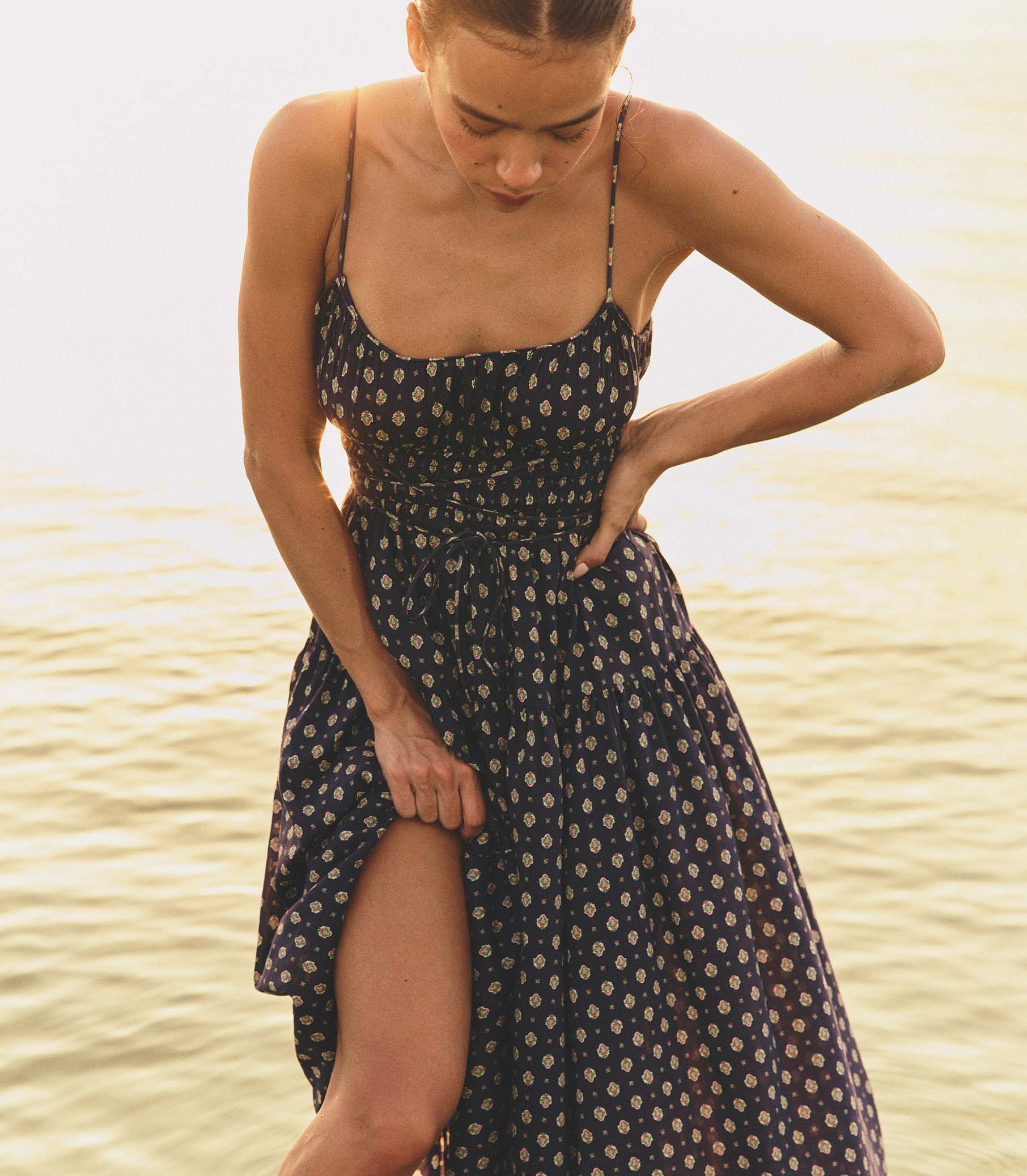 SAFIA DRESS -- NAVY CADIZ FOULARD - Image 5