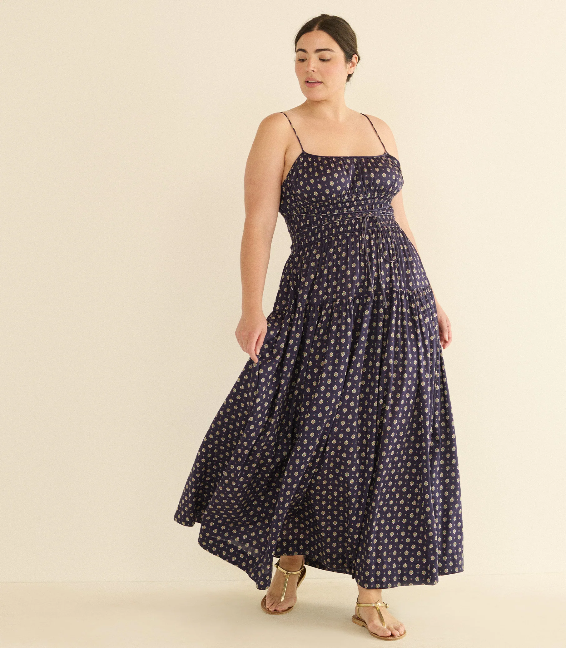 SAFIA DRESS -- NAVY CADIZ FOULARD - Image 9