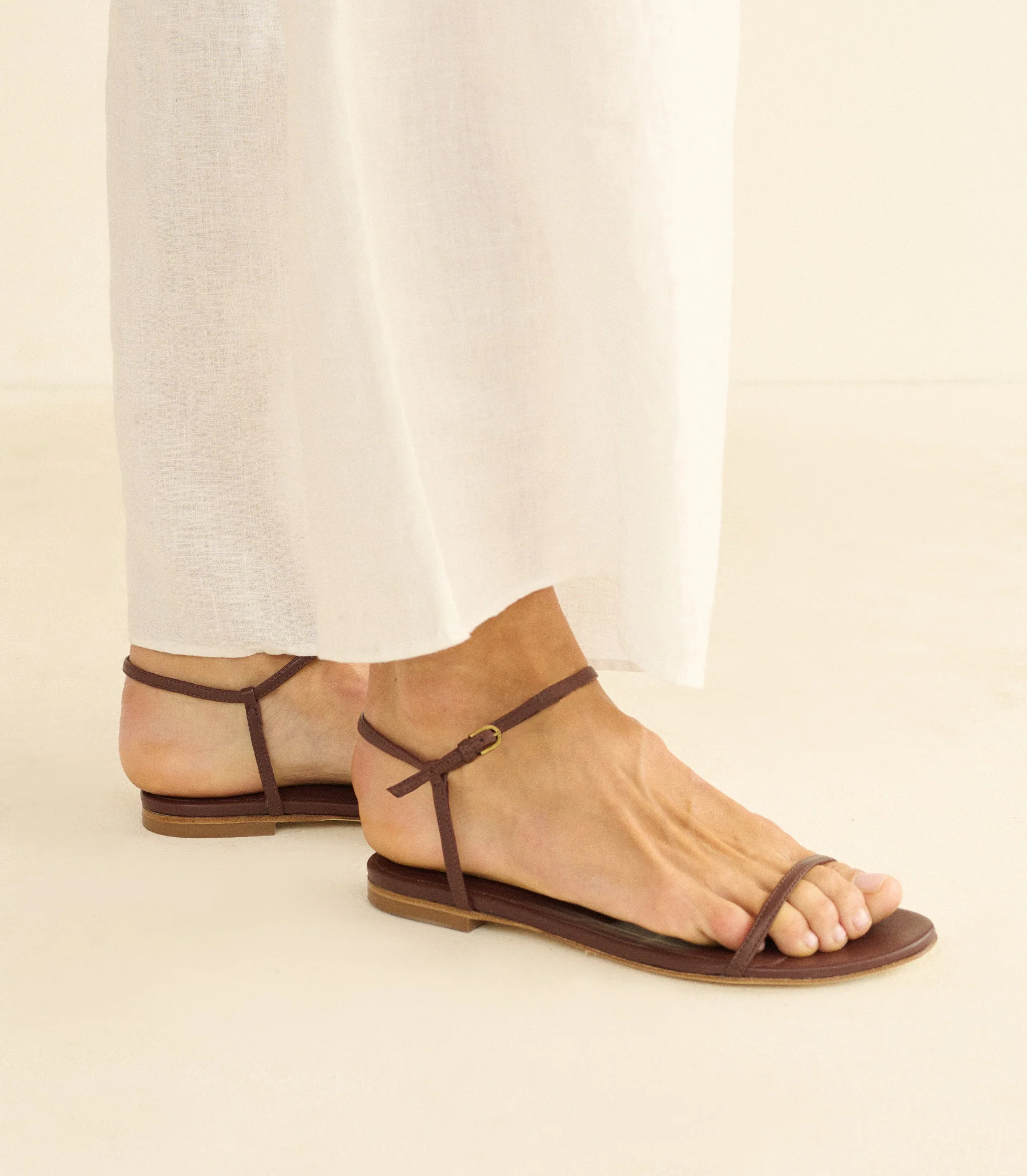 SARTENE SANDAL -- DARK CHOCOLATE NAPPA - Image 2