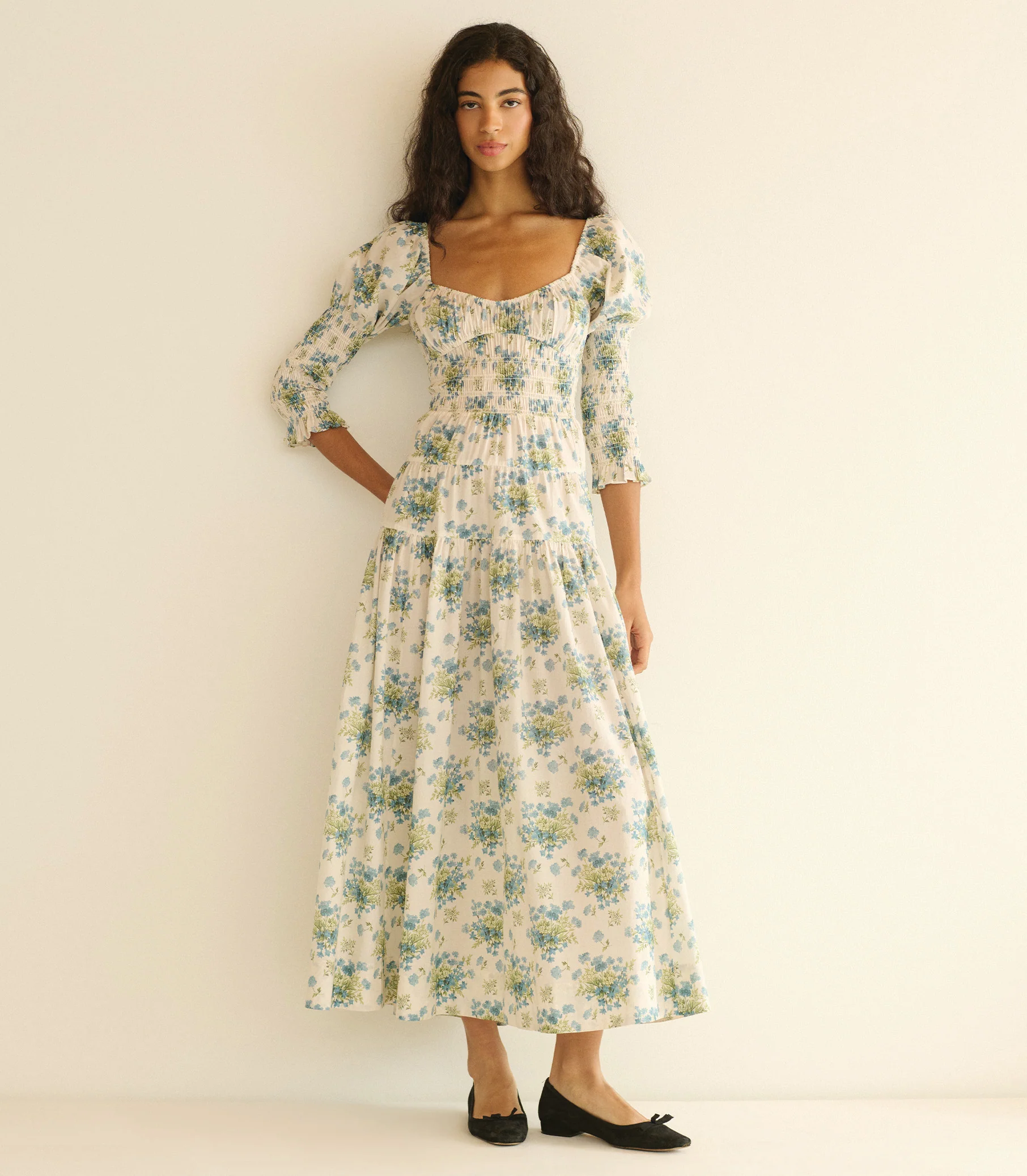 SERAPHINA DRESS -- CRÈME LANTANA FLORAL - Image 2