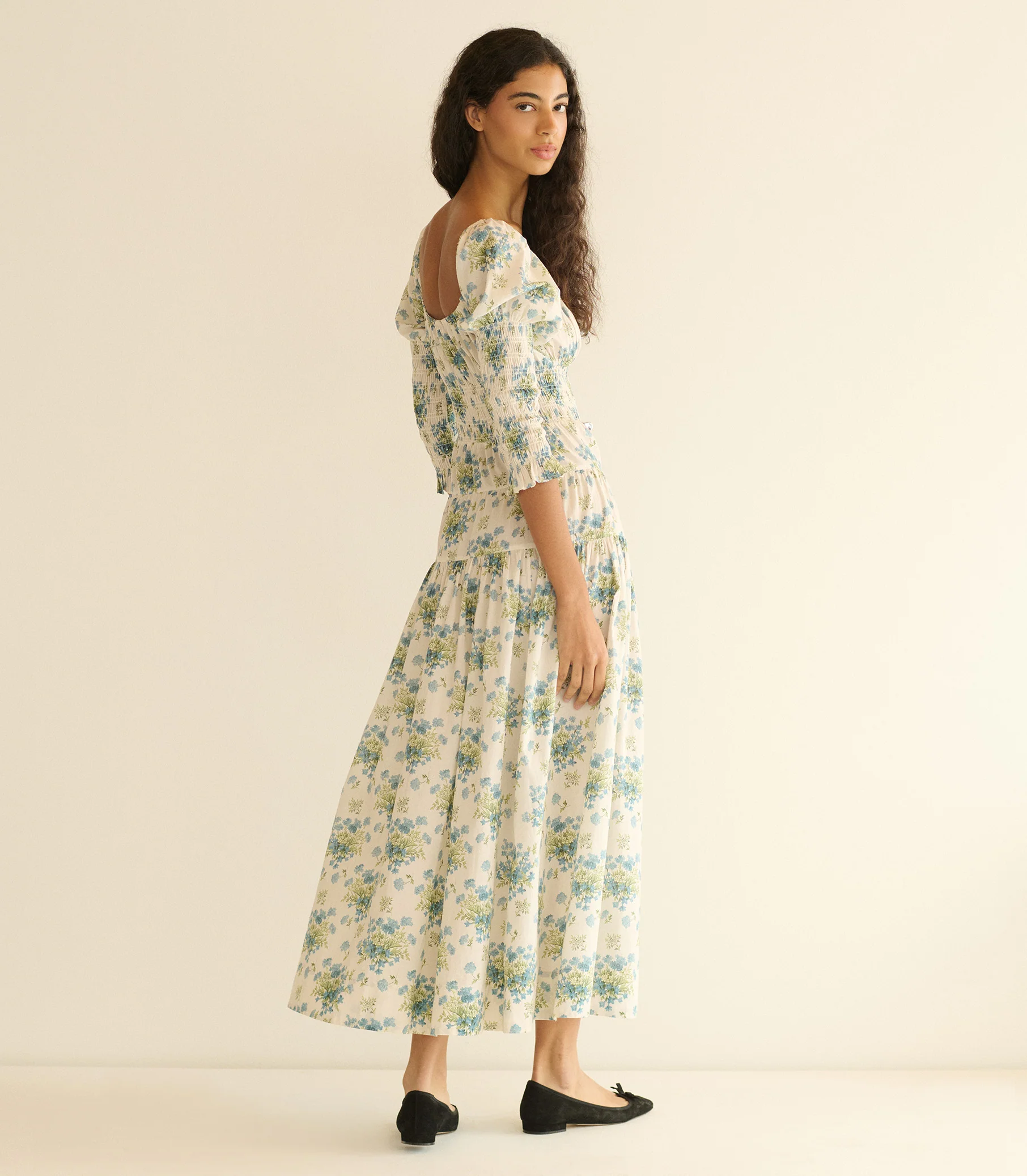SERAPHINA DRESS -- CRÈME LANTANA FLORAL - Image 4