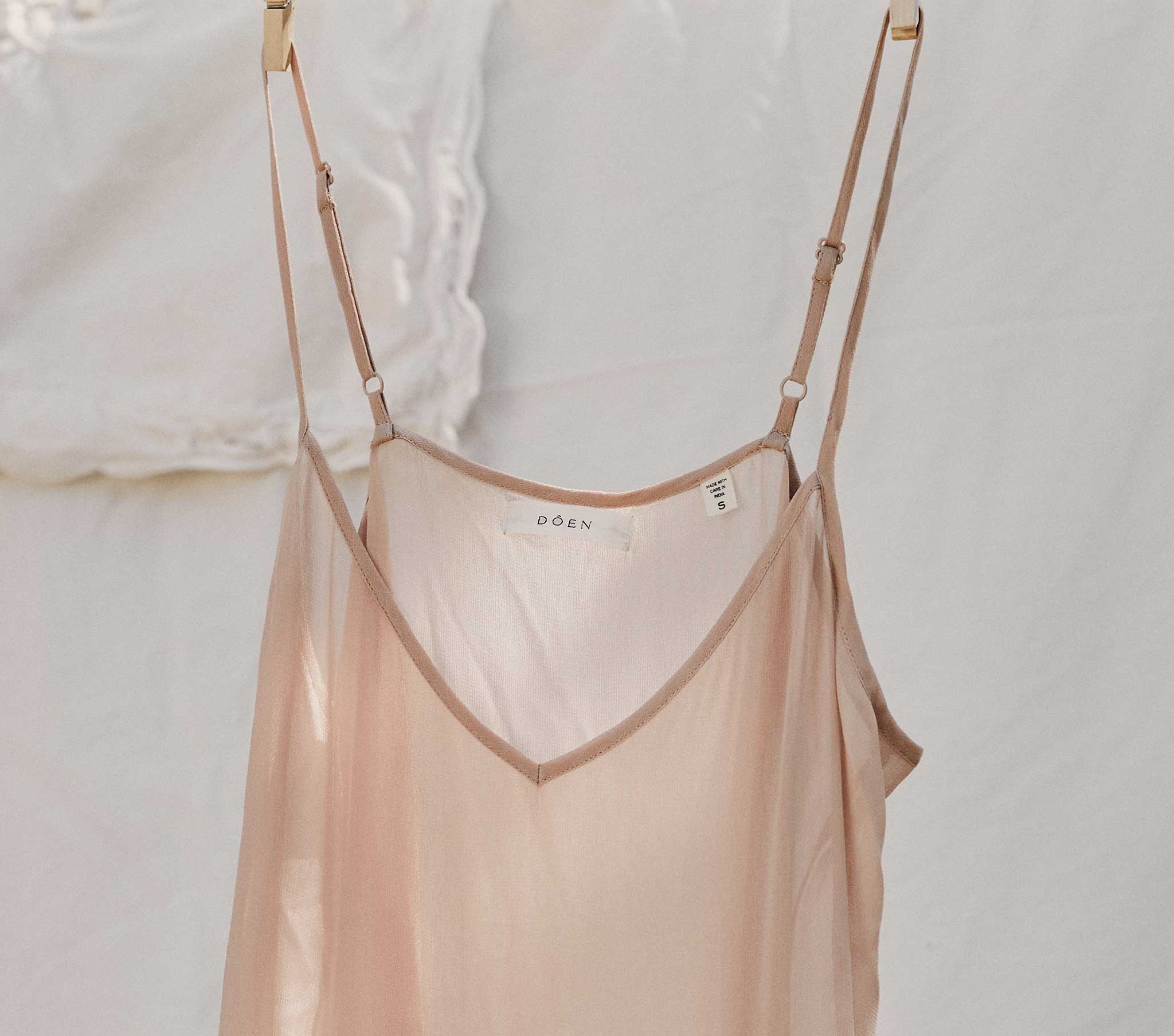 SHORT DEEP V-NECK SLIP -- CONCH - Image 2
