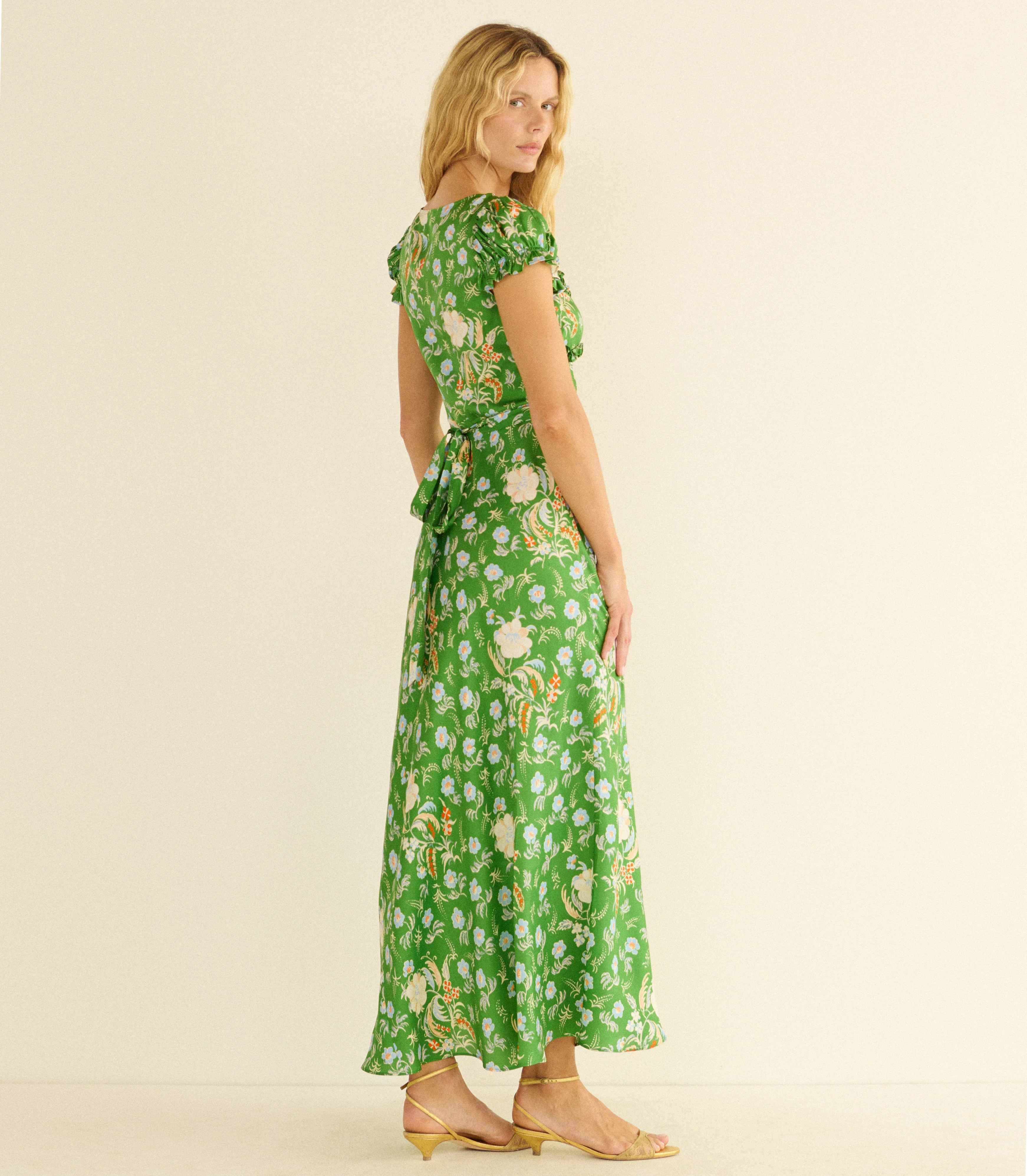 VALERINE DRESS -- EMERALD HOLLYHOCK HILLS - Image 5