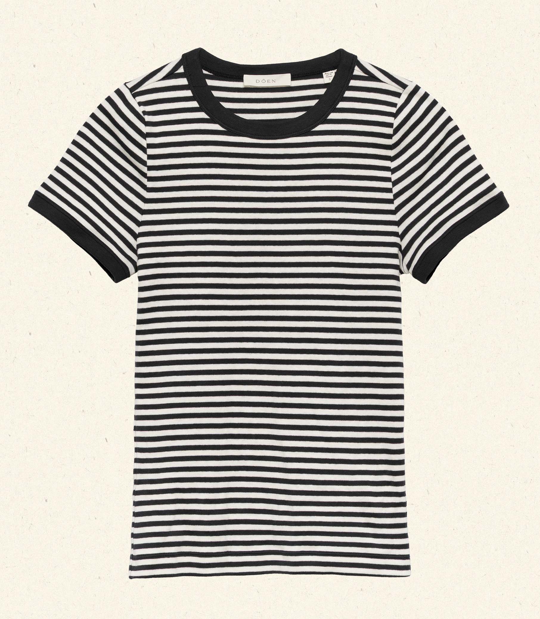 VIVI TEE -- BLACK NANTUCKET STRIPE - Image 4